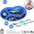 Kids Divided Plate with Utensils - Children's Meal Set with Plate, Fork, and Spoon - Ocean