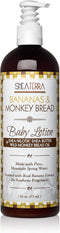 Shea Terra Organics Mama and Baby Collection | Bananas & Monkey Bread Baby Lotion, 16oz - Non Toxic All Natural
