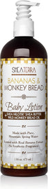 Shea Terra Organics Mama and Baby Collection | Bananas & Monkey Bread Baby Lotion, 16oz - Non Toxic All Natural