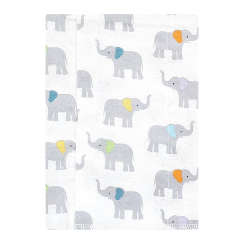 Hudson Baby Unisex Baby Flannel Burp Cloth 7pk, One Size, Teal Elephant