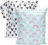 Bumkins Waterproof Wet Bag for Baby, Reusable Zip Bag for Travel, Swim Suit, Cloth Diapers, Daycare, 2-pk