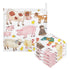 Cow Pig Sheep Chick Burp Cloths for Boys Girls, 3 Pack Farmhouse