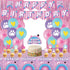 likuyve 53PCS Dollhouse Birthday Party Supplies Dollhouse Party Decorations Include Banner Balloons Tinsel