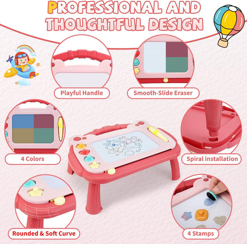 3, 3 HCFJEH Magnetic Drawing Board, Sketch Doodle Board Pad Toy, Educational Learning Toys for Toddlers Learning Toys