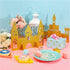 Gejoy 4 Pieces Castle Table Centerpiece, Glitter Princess Theme Decorations for Birthday Baby Shower Party