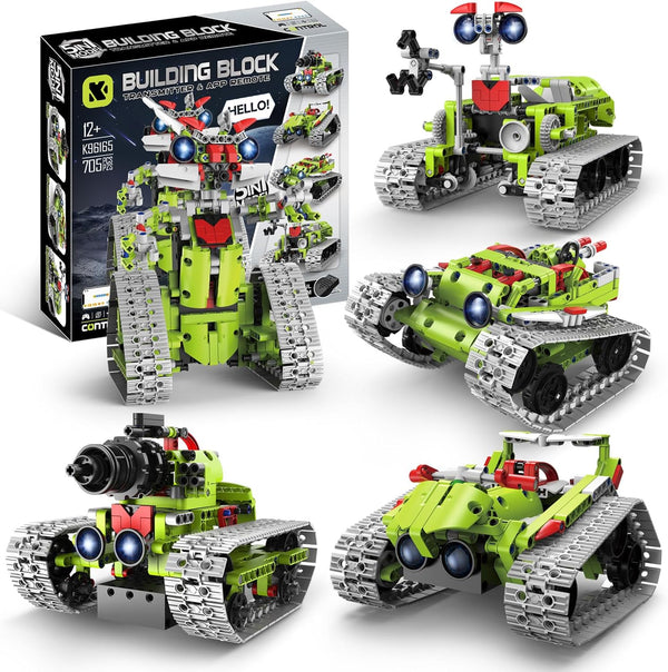SlowlyTalk 5 in 1 STEM Robot Building Kit, APP & Remote Control Interstellar
