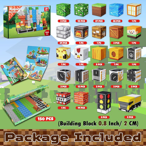 150 4-8, 3 4 5 6 7 8 9 10 11 12 Magneverse PCS Magnetic Blocks - Building Block for Kids Ages Magnet Blocks Cubes