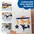 Whale Hanging Mobile - Nautical Stars and Moon Nursery Mobile for Boys - Felt Whale Gold Stars - Navy Blue Nursery