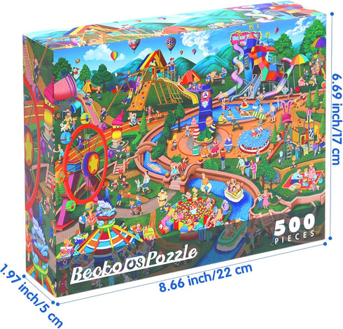 Becko US 500 Piece Jigsaw Puzzles for Adults and Kids, Theme Park Fun for All Ages
