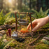 TOYANDONA Dollhouse Stove Kitchen Furniture: Miniature Hanging Stove Tea Kettle, Fairy Garden Camping Accessories