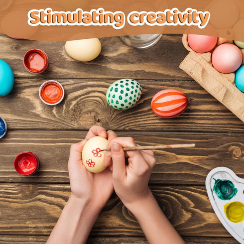 20-Count Wooden Eggs, Unpainted in Carton for Painting, Crafts, and Dyeing, Food Toys for Kitchen Play and Room Decor