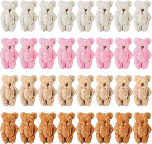 Skylety 32 Pieces Mini Bear Plush Toy Tiny Bear 2.36 Inches Mini