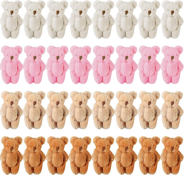 Skylety 32 Pieces Mini Bear Plush Toy Tiny Bear 2.36 Inches Mini