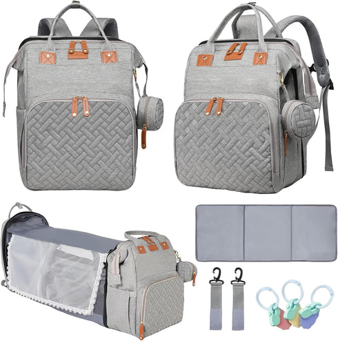 LHDYMXYN Baby Diaper Bags with Changing Station, Multifunctional Diaper Bag Backpack for Moms
