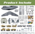 8 4-7 XDUOYJOY Military Airplane Toy, Army Toys Fighter Jet with Vehicles, Army Men Trucks Airplanes Helicopter Car