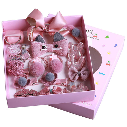 18PCS Baby Hair Accessories Set - Cute Hair Clips, Bows, and Multi-Style Hairpins for Little Girls