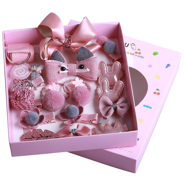 18PCS Baby Hair Accessories Set - Cute Hair Clips, Bows, and Multi-Style Hairpins for Little Girls