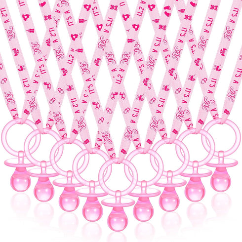 Coume 60 Pieces Baby Shower Pacifiers Necklace Acrylic Pacifiers Necklace Charm Party