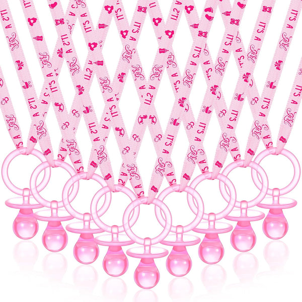 Coume 60 Pieces Baby Shower Pacifiers Necklace Acrylic Pacifiers Necklace Charm Party