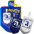 Izzy 'n' Dizzy Extra Large Blue and White Wooden Dreidels - Hanukkah Dreidel 2 Pack