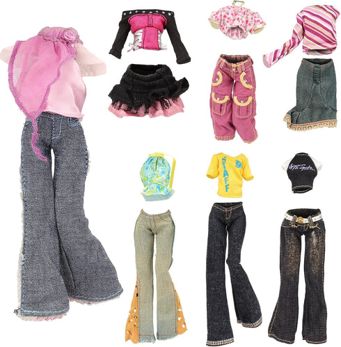 10 Sets 11 inch BARWA Doll Clothes for Monster Girl Doll Fashion Outfits Casual Tops Pants
