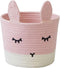 T&T Homewares Small Cute Pink Bunny Toy & Laundry Basket for Nursery