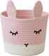 T&T Homewares Small Cute Pink Bunny Toy & Laundry Basket for Nursery