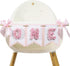 LINLULU 1st 1st Flower Birthday High Chair Banner - Pink and Gold One Birthday Banner, Princess Bday Decoration, Rose