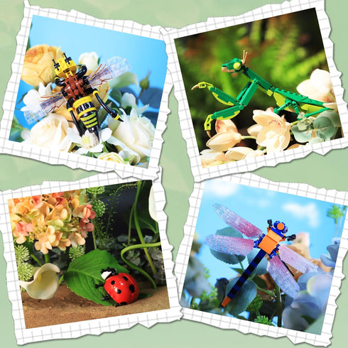 Set,Insect 8 8 KAZI Bugs Building Toy Collection Building Blocks Including Different Bug,STEM Toys for Kids Age