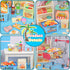 YOUHORYA 196Pcs Mini Shopping Cart Basket Trolley Grocery Game Model Miniature Drink Bottle Food Pizza with Box