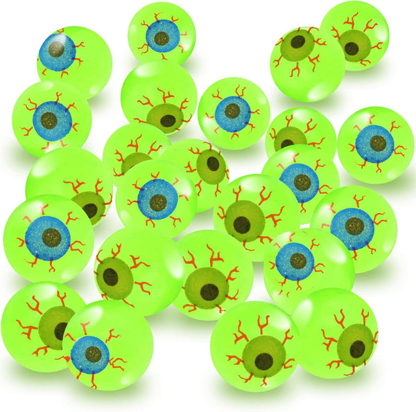 ArtCreativity Glow in the Dark Eye Bouncing Balls - Bulk Pack of 12, 1.25 Inch High Bounce Balls for Kids