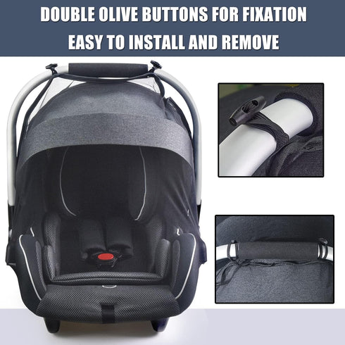 Baby Mosquito Net for Infant Car Seats, Strollers, and Bassinets - Breathable Elastic Netting, Portable Durable Insect