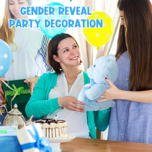 10 Inch Bear Stuffed Animal, First Bear Baby Shower Plush Toy for Wedding Birthday Gift (Blue)