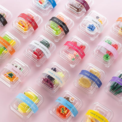 WEHOO 75Pcs Set Miniature Supermarket Food Lunch Box Dollhouse Kitchen Mini Takeaway Snacks Resin Fruit Crisper
