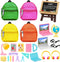 ENOCHT 27 Pcs Doll School Accessories, 4 Doll Backpacks with Zipper, Computers, Glasses, Study Accessories