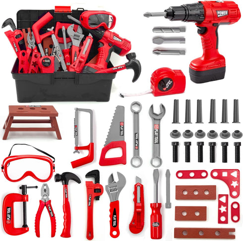 Kids Tool Set 48 Piece Toddler Tool Set with Electronic Toy Drill&