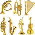 Set 7pcs Mini Musical Instruments Miniature Musical Instruments Gold Christmas Tree Ornaments Mini Instruments