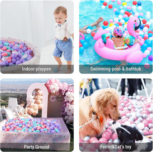 STARBOLO Ball Pit Balls for Kids, Mixed Star Heart Round Crush Proof Plastic Balls for Indoor Outdoor