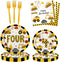 Letromp 80 Pcs Construction 4th Birthday Decorations Construction Four Years Old Disposable