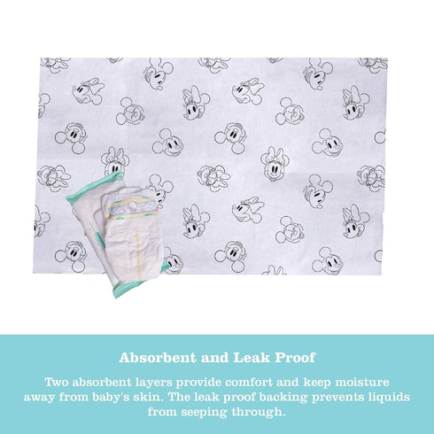 26"x18"- 24 Count Disney Baby by J.L. Childress Disposable Changing Pads for Babies - Diaper Changing Table Covers