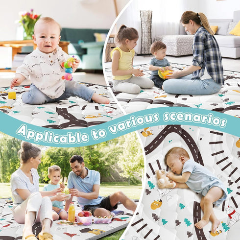71x59in Palopalo Baby Play Mat for Floor, Extra Large Playmat for Playpen, Soft and Non-Slip Baby Crawling Blanket