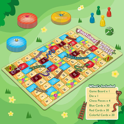 Broytain Emotional Board Games for Kids,Ladders and Snakes Board Game,Learning Resources,Social Skills Emotional