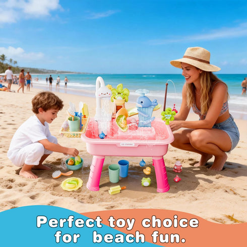 Cosminy 2026 3+, 4-8 Upgraded Water Table for Toddlers Water Table for Kids Ages with Pump, Play Sink with Running