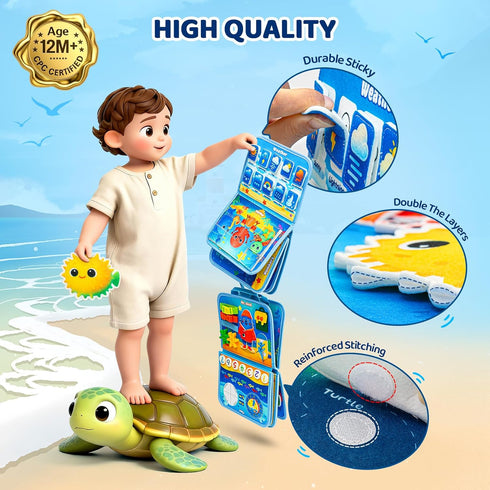 glintey 1-3 1 2 3 Busy Board Montessori Toys for Toddlers Busy Book Sensory Toys for Girls Boys,Airplane Travel