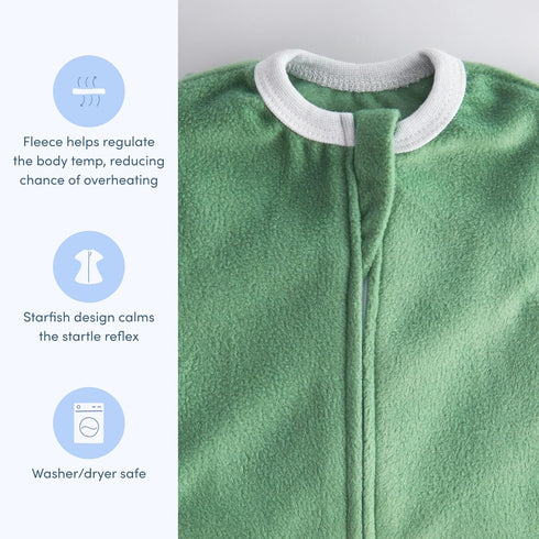 0.8 (6-12 SleepingBaby Zipadee-Zip Fleece Transition Swaddle - Arms-Out Wearable Blanket for Baby Sleep, Soft