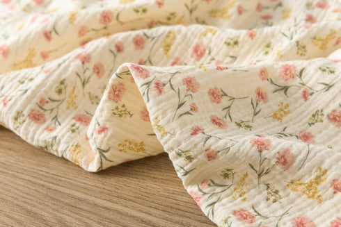 Little Jump Baby Muslin Swaddle Blankets for Girls, Newborn Swaddle Set with Matching Headband Bow, 47 x 47 inches