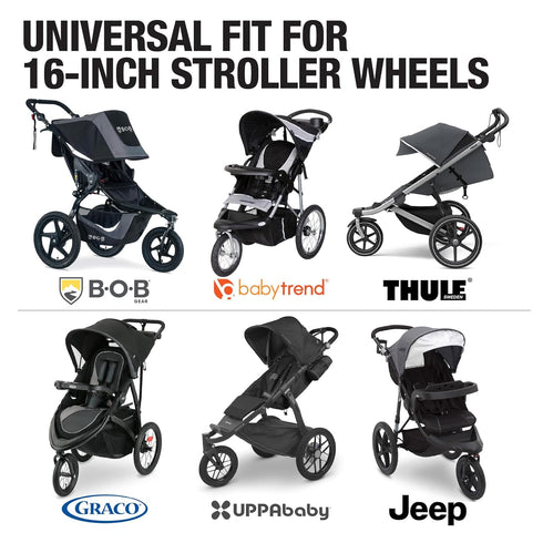 16" 1.75 12.5" 2.25 Set (3-Pack) Two x Rear and One x Front Wheel Replacement Tires for Jogging Strollers - The Perfect