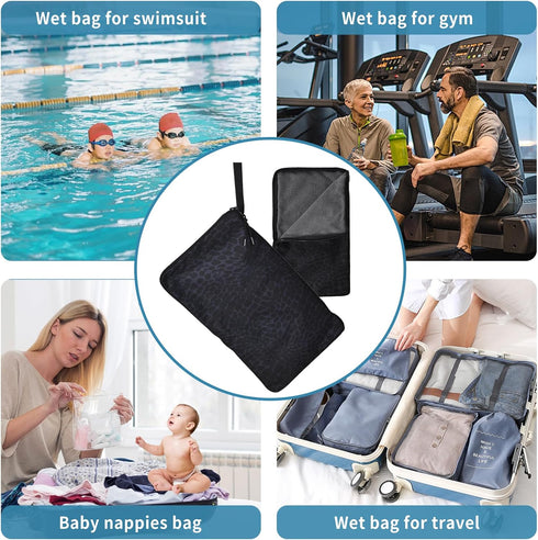 Wet Bag, Wet Dry Bag, Wet bag for swimsuit,Travel, Beach, Pool, Diapers, Dirty Yoga Gym Clothes, Waterproof Embedded