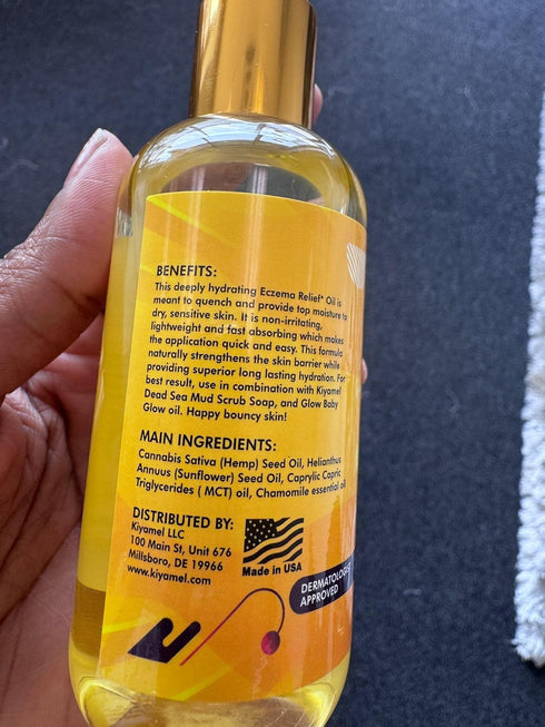 KIYAMEL Moisturizing Eczema Relief Essential Baby Oil with Hemp Seed Oil for Dry Itchy Skin Soothing Moisturizer