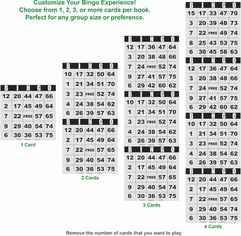 500 Bingo Cards | Bingo Sheets for Events, Customizable Book, Single or Multi Use for Daubers or Chips